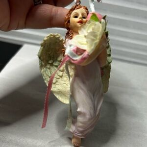 Vintage Angel Ornament with Wings and Ribbon